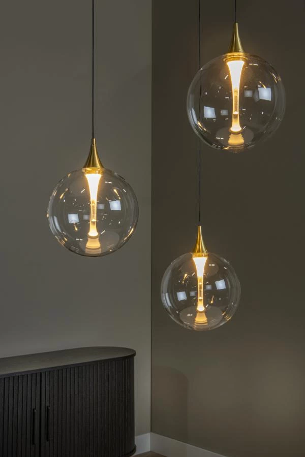 Lucide Premium GISELA - Pendelleuchten - Ø 36 cm - LED Dim. - 3x4,3W 2700K - Transparent - Atmosphäre 4